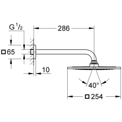 GROHE Rainshower F-Series 10" Kopfbrauseset Ohne Durchflussbegrenzung