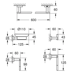 GROHE Essentials Cube Bad-Set 5 In 1