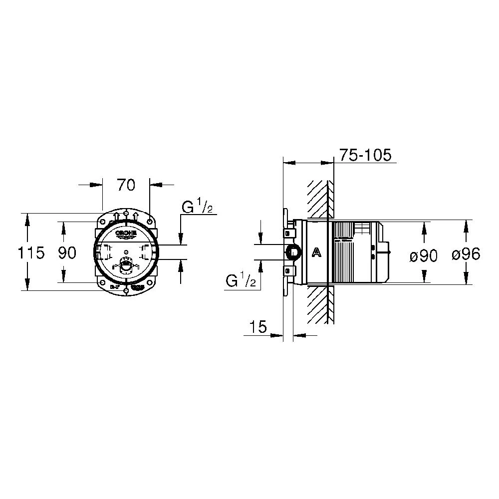 GROHE Rainshower SmartBox UP-Einbaukörper Für Kopfbrauseset, EcoJoy 1 GROHE Rainshower SmartBox UP-Einbaukörper Für Kopfbrauseset, EcoJoy