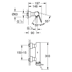GROHE Plus Einhand-Brausebatterie -Badmöbel Verkauf hersteller grohe plus dusche einhand brausebatterie 2653699