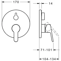 Hansa HANSAPRIMO Einhand-Wannen-Funktionseinheit, Rosette Rund