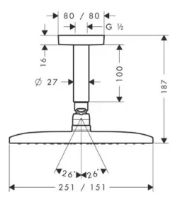 Hansgrohe Raindance E Kopfbrause 240 1jet EcoSmart Mit Deckenanschluss