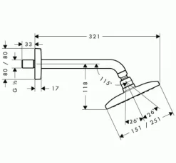 Hansgrohe Raindance E Kopfbrause 240 1jet EcoSmart Mit Brausearm