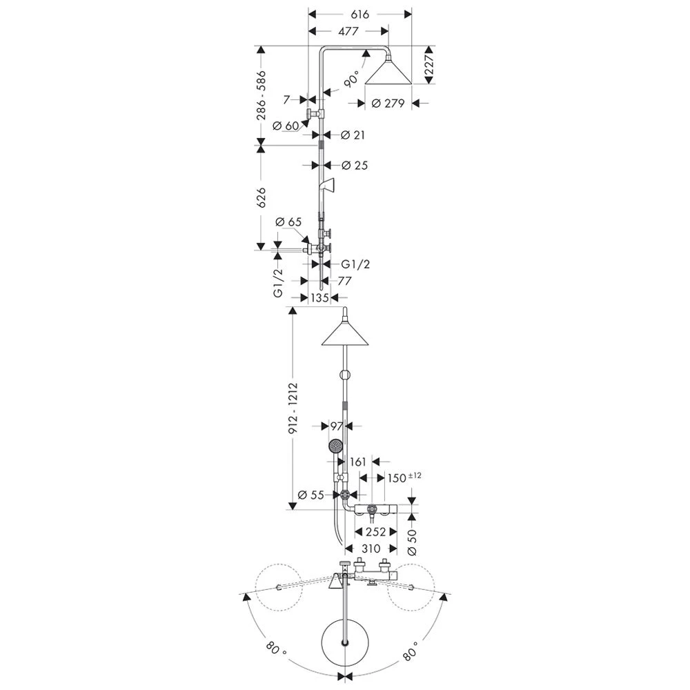 AXOR Showerpipe Mit Thermostat Und 2jet Kopfbrause Designed By Front 1 AXOR Showerpipe Mit Thermostat Und 2jet Kopfbrause Designed By Front