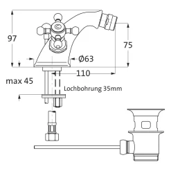 Herzbach ANAIS Bidet-Einlochbatterie