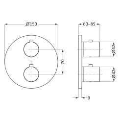 Herzbach DEEP IX Unterputz Thermostat Round Für 2 Verbraucher