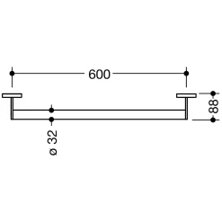 HEWI System 900 Haltegriff, 60 X 8,8 Cm
