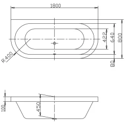 Hoesch Happy D. Halbrund-Badewanne 180 X 80 Cm