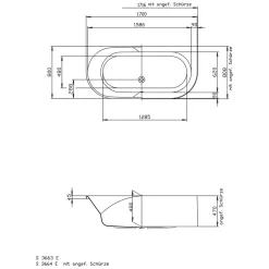 Hoesch Spectra Halbrund-Badewanne Vorwand 170 X 80 Cm