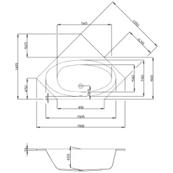 Hoesch Armada Sechseck-Badewanne 190 X 90 Cm
