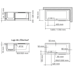 HSK Dusch-Badewanne Dobla 160 Cm Einstieg Links Mit Antislip -Badmöbel Verkauf hersteller hsk duschbadewanne dobla 160 cm 1427792