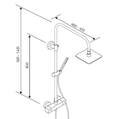 HSK Shower-Set Modell RS 500 Thermostat Eckig, Kopfbrause Flach, Eckig 25 X 25 Cm -Badmöbel Verkauf hersteller hsk duschsysteme shower set 500 600948