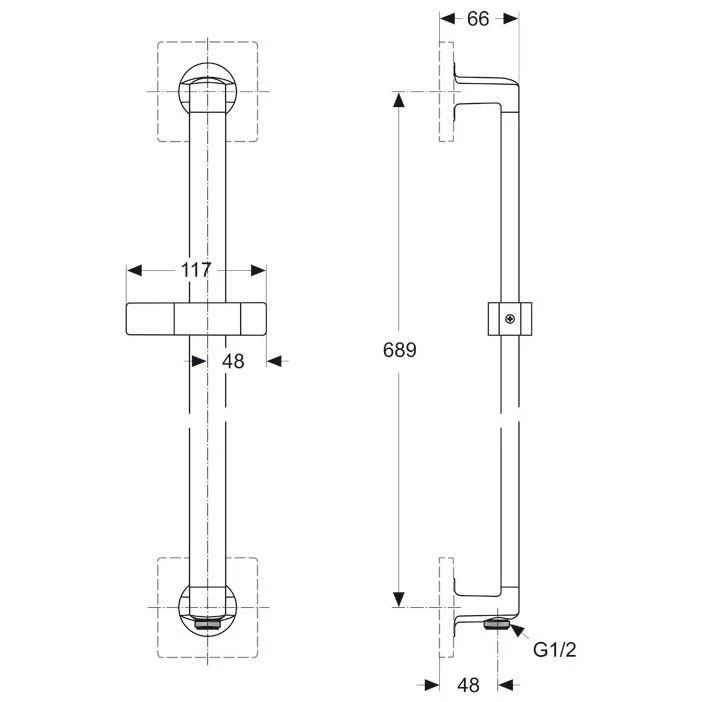 Ideal Standard Archimodule Brausestange 60 Cm Mit Integriertem Wandanschlussbogen 1 Ideal Standard Archimodule Brausestange 60 Cm Mit Integriertem Wandanschlussbogen