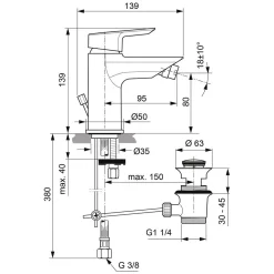 Ideal Standard Tesi Einhebel-Bidetarmatur