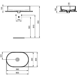 Ideal Standard Strada II Aufsatzwaschtisch Oval 60 Cm Ohne Überlauf