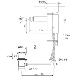 Kaja Aquadrat Einhand Bidetarmatur