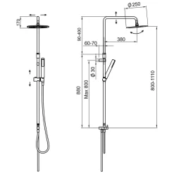 Kaja IPURI Standregenbrausesystem Mit Regenbrause Ø 25 Cm