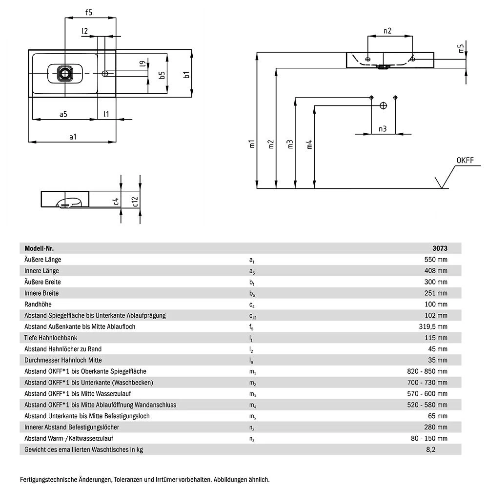 Kaldewei Cono Wand Handwaschtisch 3073 Ohne Hahnloch 55 Cm, Ausführung Rechts 2 Kaldewei Cono Wand Handwaschtisch 3073 Ohne Hahnloch 55 Cm, Ausführung Rechts – Bild 2