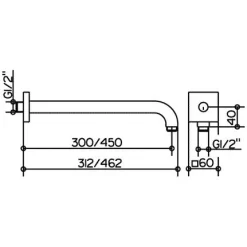 Keuco Edition 300 Brausearm 31,2 Cm