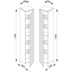 Keuco Edition 400 Hochschrank 35 X 30 X 176,9 Cm, Anschlag Links
