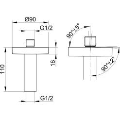 Keuco Edition 90 Brausearm, 11 Cm