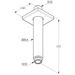 Kludi A-QA Deckenauslass 15 Cm, Eckiger Rosette