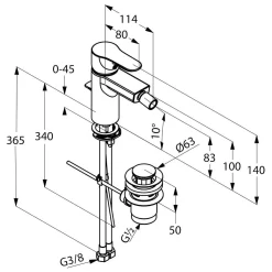Kludi OBJEKTA Bidet-Einhandmischer