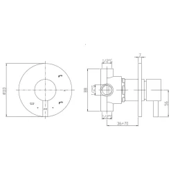 Kronenbach AQA 2.0 Unterputz-Dreiwegeumsteller