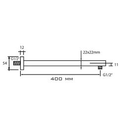 Kronenbach Quara 2.0 Black Wandarm 40 Cm Eckig