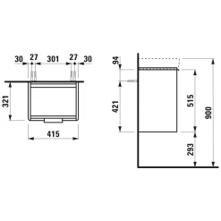 LAUFEN Base Waschtischunterbau 41,5 X 32 Cm, Scharnier Links -Badmöbel Verkauf hersteller laufen badmoebel base waschtischunterbauten 41 1414655