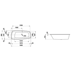 LAUFEN Palomba Badewanne 180 X 80 Cm, Einbauversion