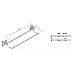 Anno 1940 Handtuchstange Doppelt, Starr