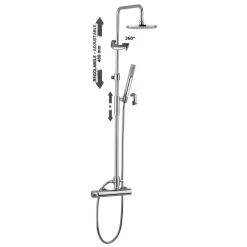 Home Duschsystem Mit Einhebel-Brausebatterie Und Kopfbrause Rund, Aufputz