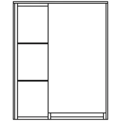 Pelipal Serie 6010 (Solitaire) Wandschrank 57 X 17 X 71 Cm Mit 1 Tür Und Offenem Regal, Türanschlag Rechts