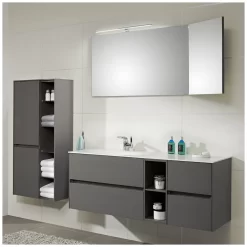 Pelipal Serie 6010 (Solitaire) Midischrank 57 X 33 X 121 Cm Mit 2 Türen Und Offenem Regal, Türanschlag Links