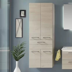 Pelipal Serie 6025 (Solitaire) Hochschrank 60 X 33 X 168 Cm Mit 2 Drehtüren, 2 Wäschekippen, Griff H1 -Badmöbel Verkauf hersteller pelipal solitaire 6025 hoch seitenschraenke 1408311