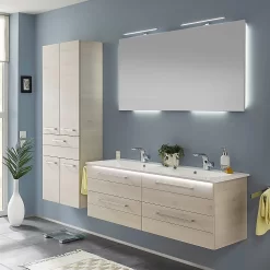 Pelipal Serie 6025 (Solitaire) Hochschrank 60 X 33 X 168 Cm Mit 2 Drehtüren, 2 Wäschekippen, Griff H1 -Badmöbel Verkauf hersteller pelipal solitaire 6025 hoch seitenschraenke 1408330