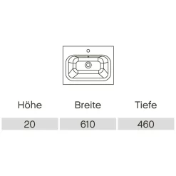 Pelipal Serie 6110 (Solitaire) Mineralmarmor-Waschtisch 61 Cm -Badmöbel Verkauf hersteller pelipal solitaire 6110 waschtische mineralmarmor 2089661