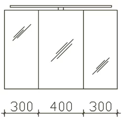 Pelipal S5 Spiegelschrank 100 X 16 X 70 Cm Mit LED Leuchtentyp I