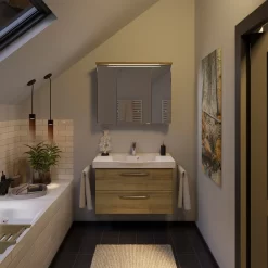 Pelipal Trentino Möbelkombination Mit Keramikwaschtisch 92 Cm, SPS 3D Mit LED Leuchte Im Kranzboden -Badmöbel Verkauf hersteller pelipal trentino komplettanlagen keramikwaschtisch 2 6954953