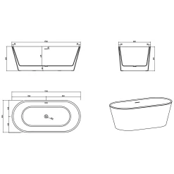 Progettobagno Regina Freistehende Badewanne 170 X 80 Cm -Badmöbel Verkauf hersteller progettobagno badewannen regina freistehende 170 3687542