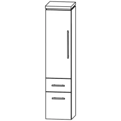 Puris Cool Line Mittelschrank 40 X 30 X 132 Cm Mit 1 Auszug, 1 Schubkasten Und 1 Tür, Anschlag Links, Griff 295 -Badmöbel Verkauf hersteller puris cool line hoch seitenschraenke 818864