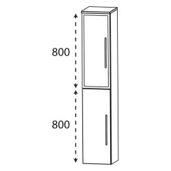 Puris Star Line Hochschrank 30 X 30 X 162,8 Cm Mit 1 Tür Und 1 Alu Rahmentür, Anschlag Links, Griff 294 -Badmöbel Verkauf hersteller puris star line hoch seitenschraenke 9930704
