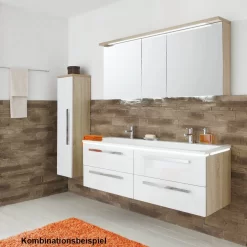 Puris Star Line Mineralguss Serie B Möbel-Doppelwaschtisch 120 Cm