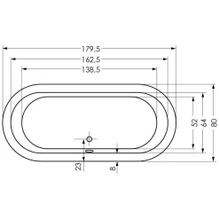 Repabad Livorno 180/80 Oval-Badewanne