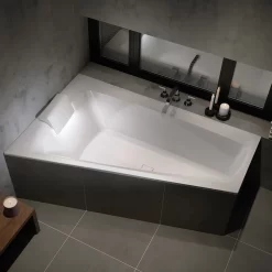 Riho Still Smart Raumspar-Badewanne 170 X 110 Cm, Mit Riho Fall, Fußende Rechts, LED-Beleuchtung, Kopfstütze
