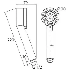Bravat Handbrause Rund Ø 7 Cm