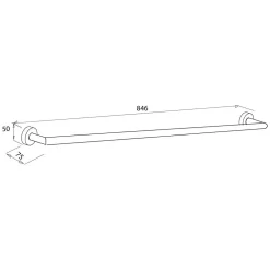 Bravat Varuna Badetuchstange 85 Cm Eckig