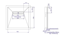 Schedel Plan Plus Mineral-Duschelement Bodeneben 90 X 90 Cm Mit Rinne, Gefälle Vierseitig