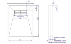 Schedel Plan Plus Mineral-Duschelement Bodeneben 90 X 120 Cm Mit Rinne, Gefälle Vierseitig